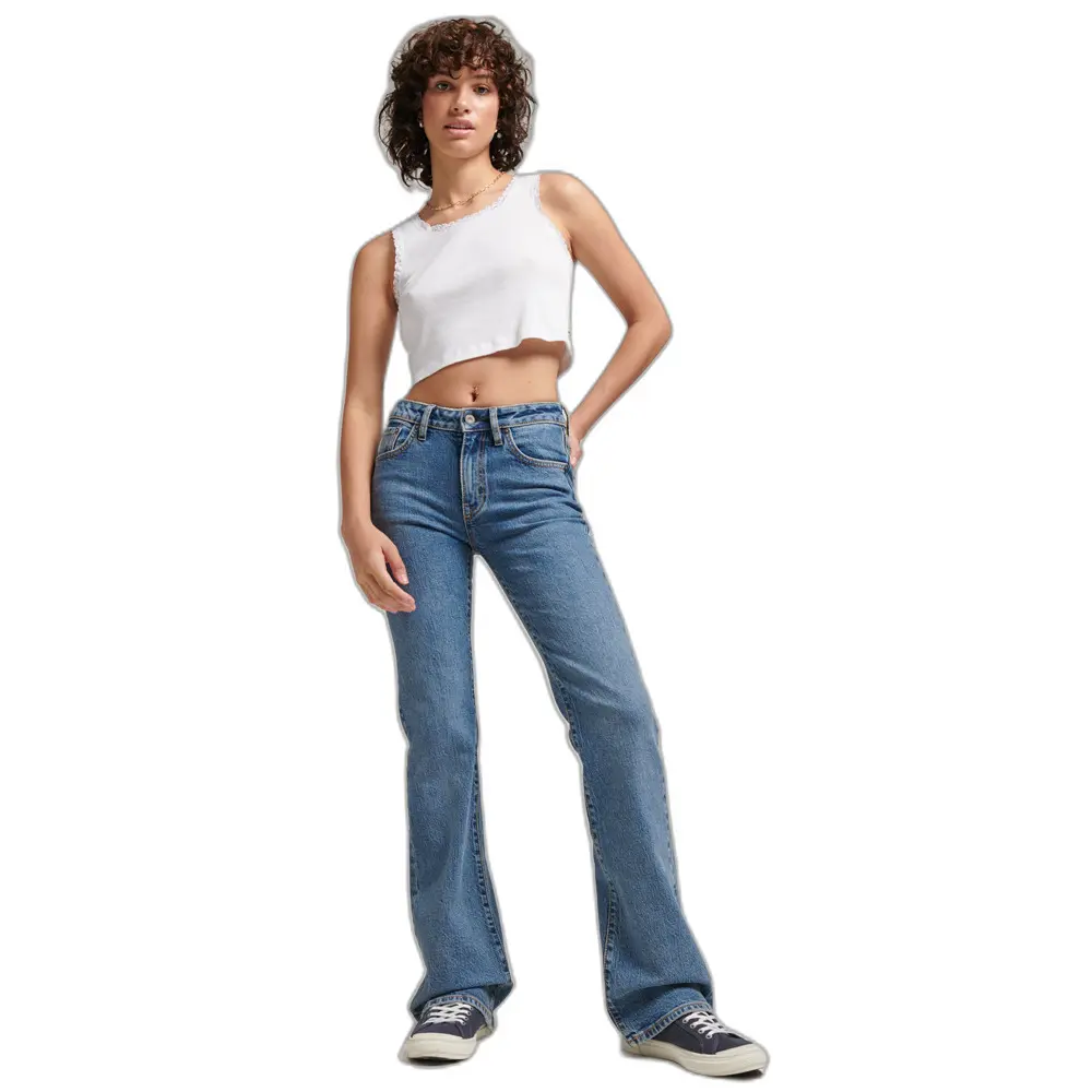 5059726056919 - Ausgestellte Slim-Fit-Jeans mit halbhoher Taille Damen Superdry