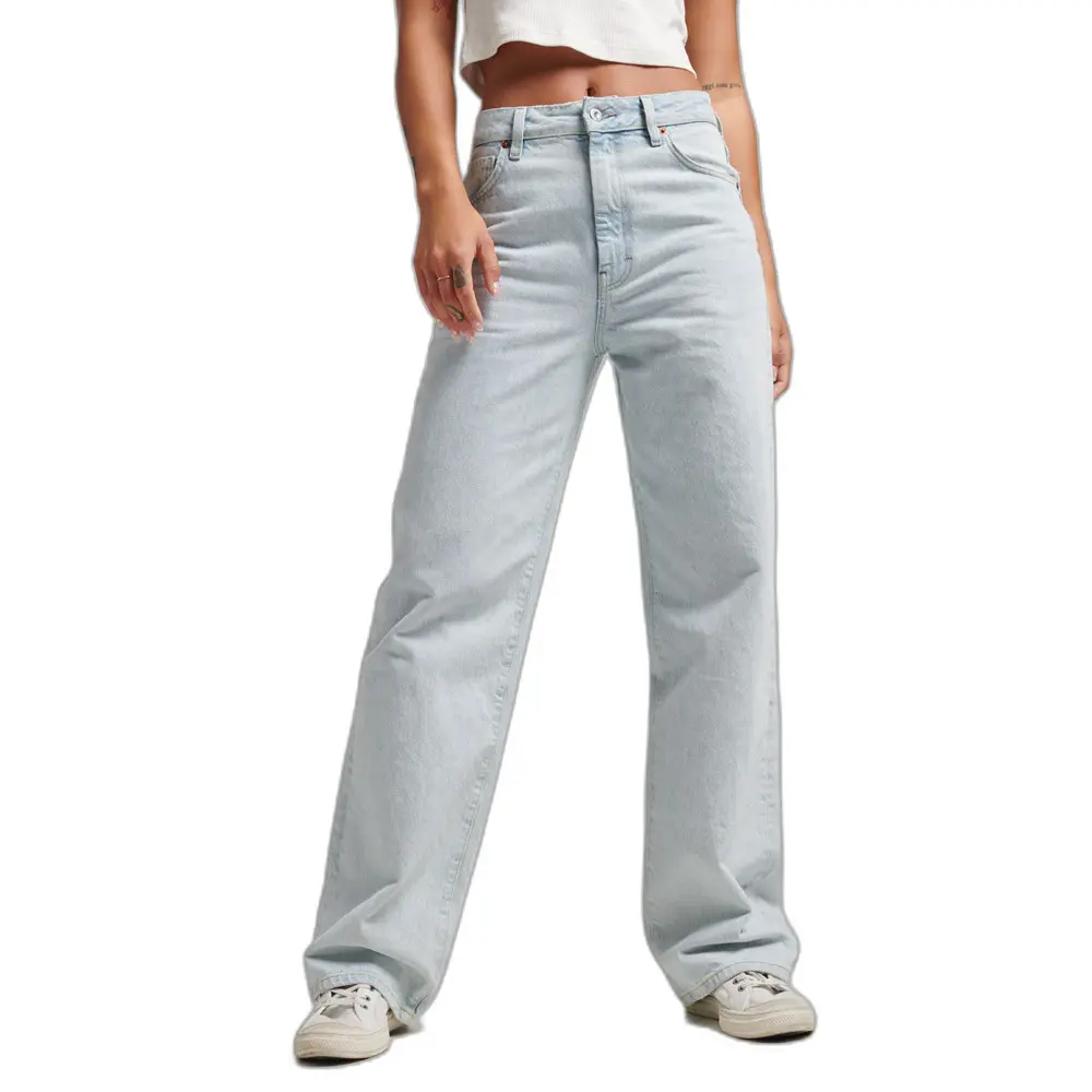 5059726063542 - Womens Jeans aus Bio-Baumwolle mit Weitem Beinschnitt Hellblau - Größe 30 30