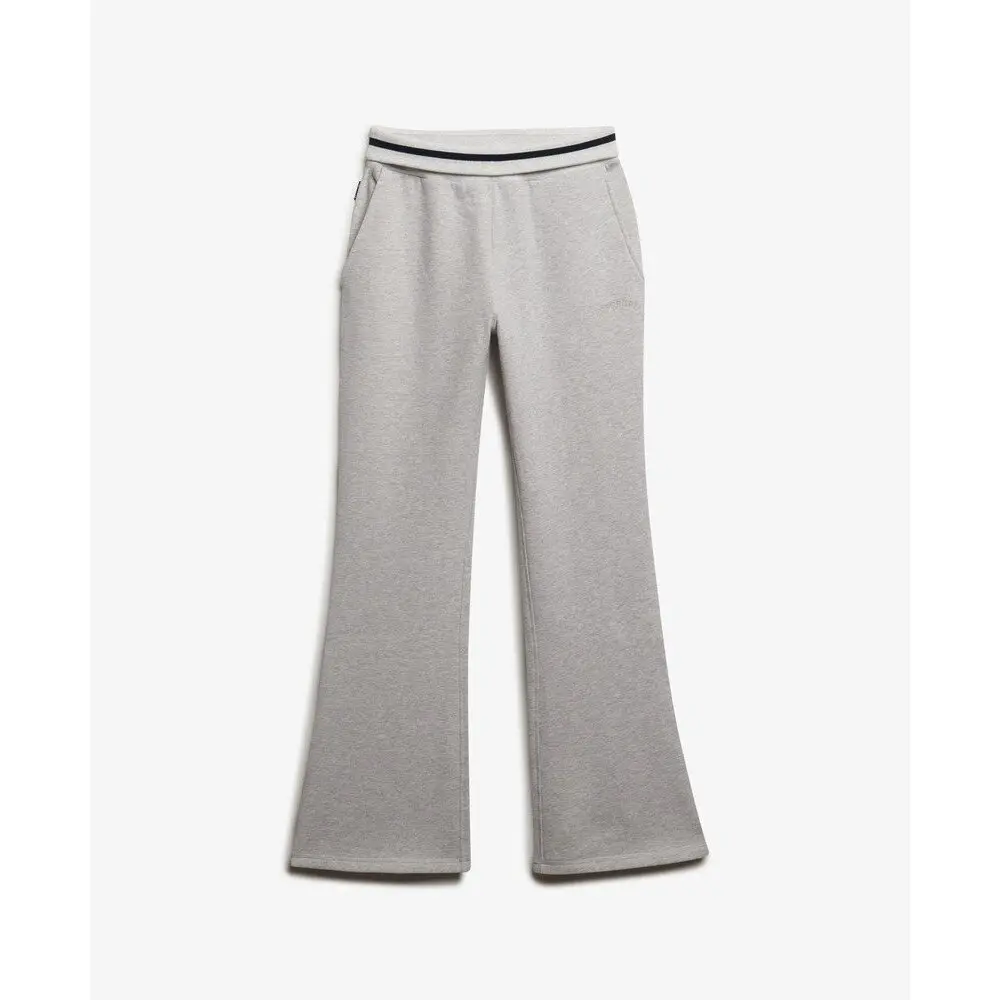 Superdry Women's Gris Flared Tracksuit Bottoms Athletic Essentials Logo
