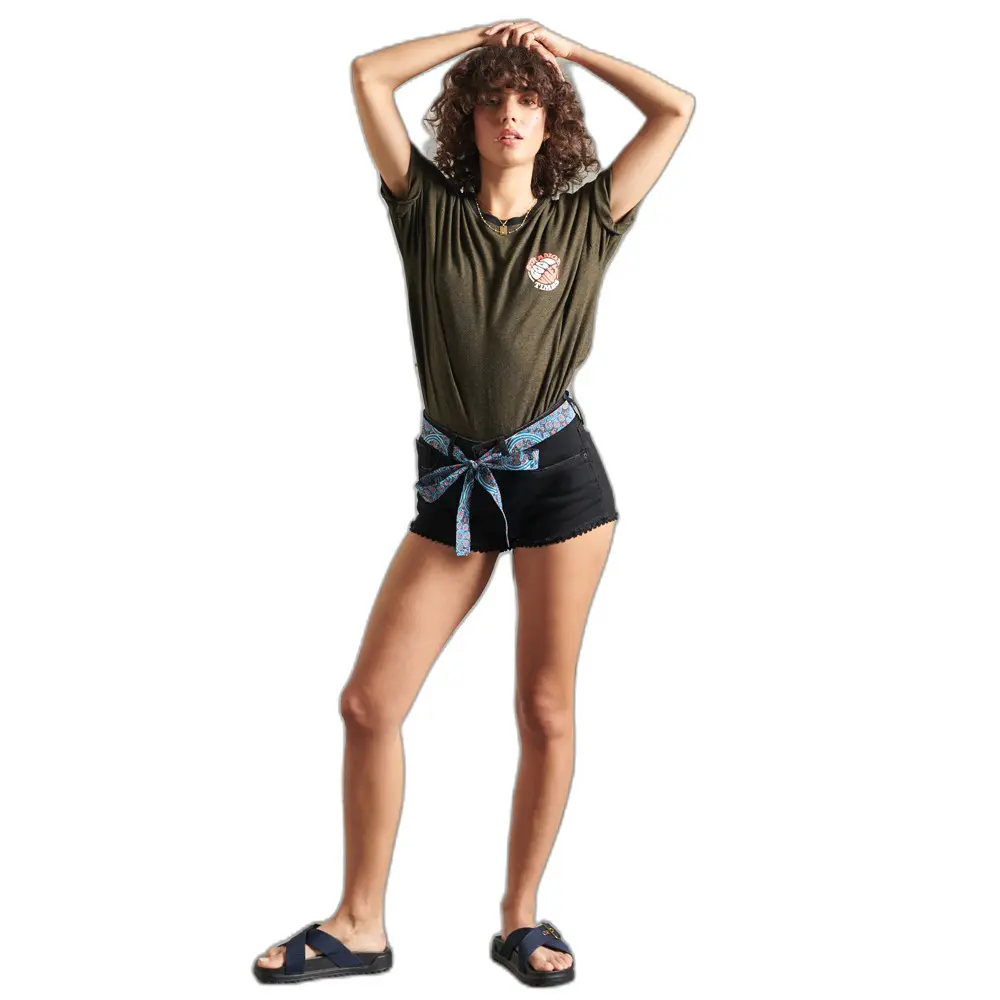 5057847090324 - Womens Hot Shorts mit Spitze Schwarz - Größe 42