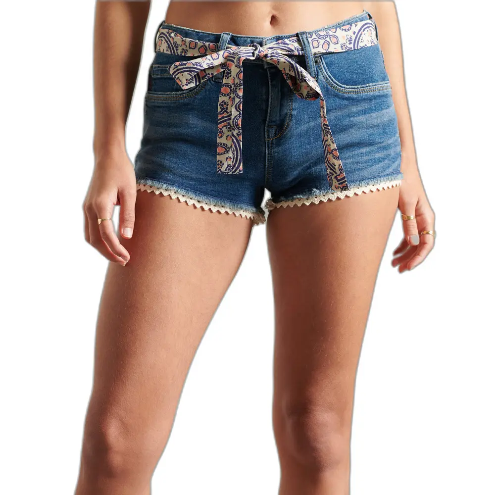 5057847090706 - Womens Hot Shorts mit Spitze Dunkelblau - Größe 36