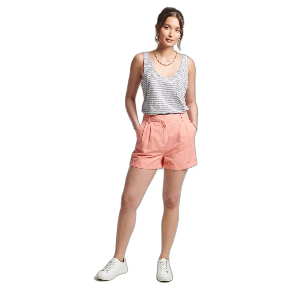 5057847723048 - Womens Studios Shorts aus Leinen Koralle - Größe 36