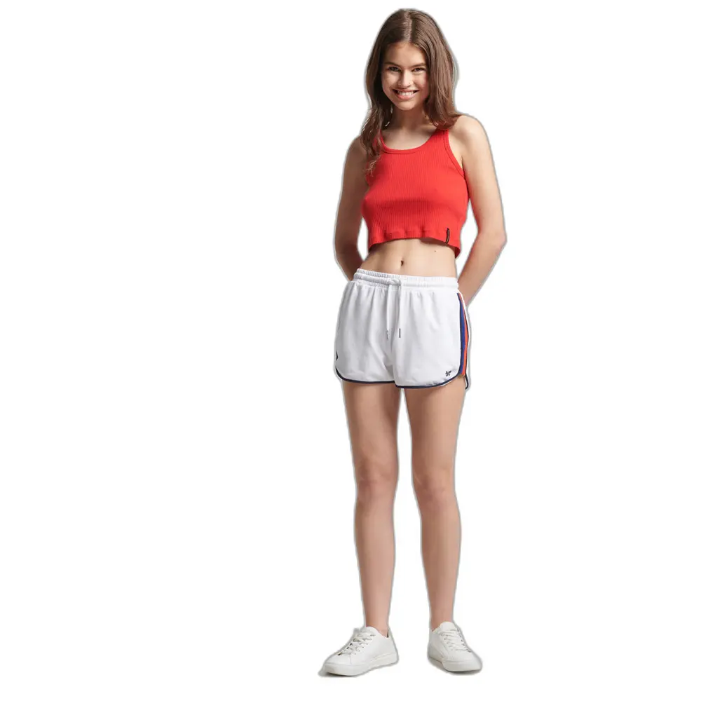 5057847694980 - Womens Gestreifte Vintage Racershorts aus Bio-Baumwolle Weiß - Größe 38 5057847694980 - Womens Gestreifte Vintage Racershorts aus Bio-Baumwolle Weiß - Größe 38