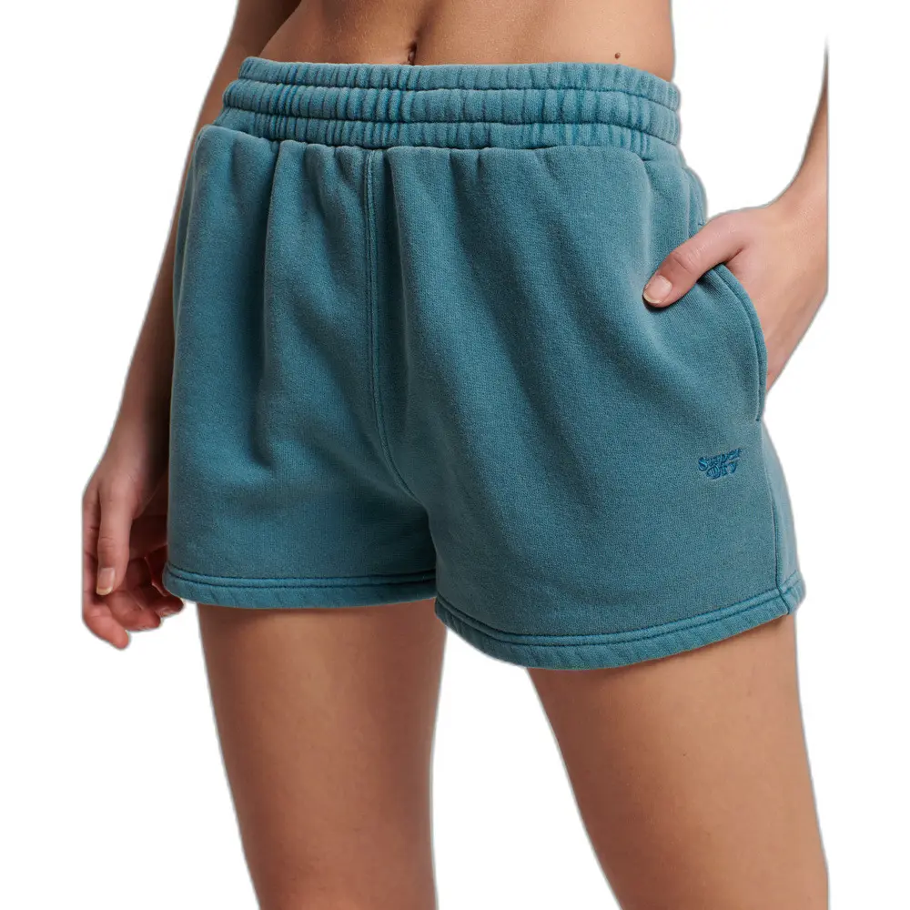 5059726532802 - Damen Sweatshorts in Vintage-Waschung Türkis - Größe 38
