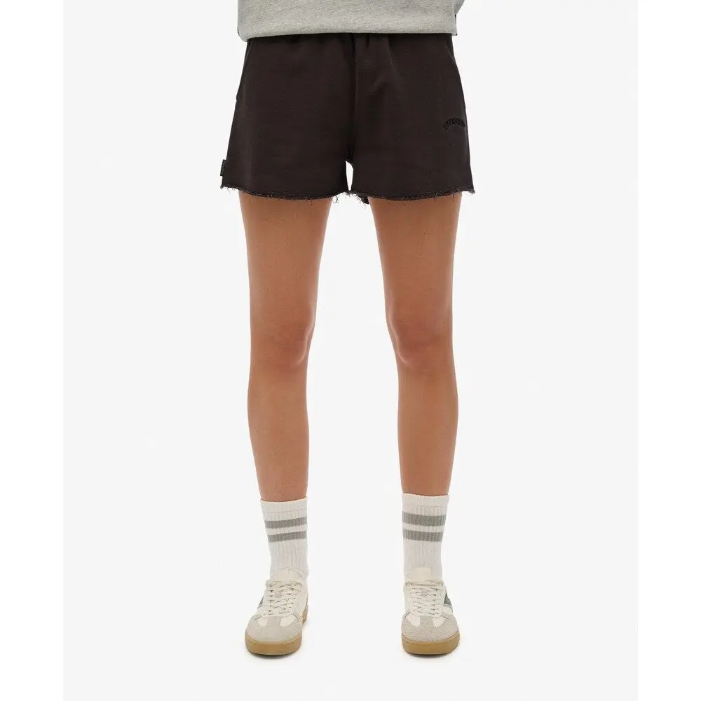 Shorts con logo tinta garzata essenziale donna