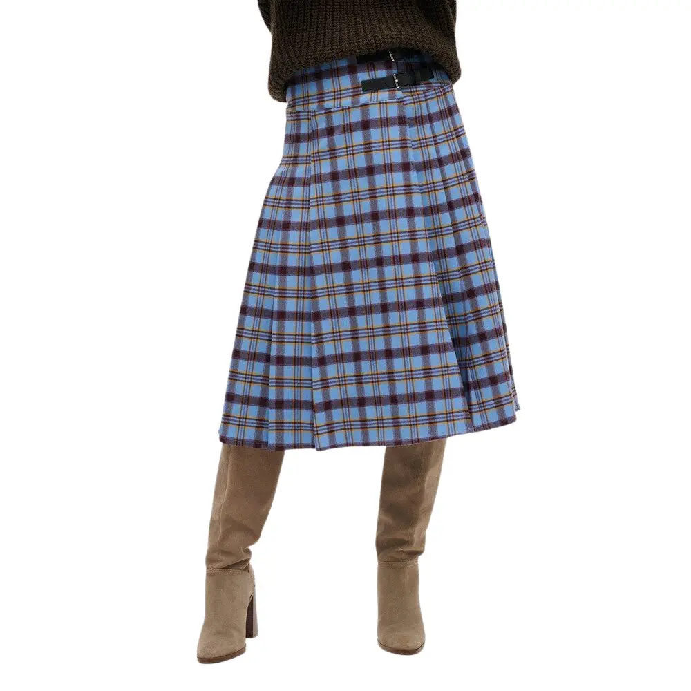 5063068655921 - Karierte knielange plissierte Damenrock Superdry