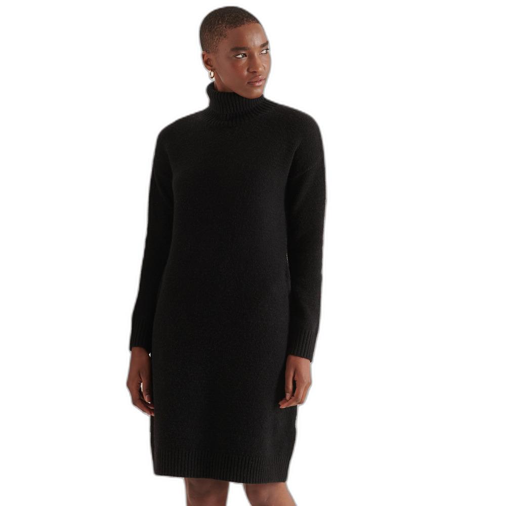 5057847161000 - Womens Studios Strickkleid mit Trichterkragen Schwarz - Größe 36