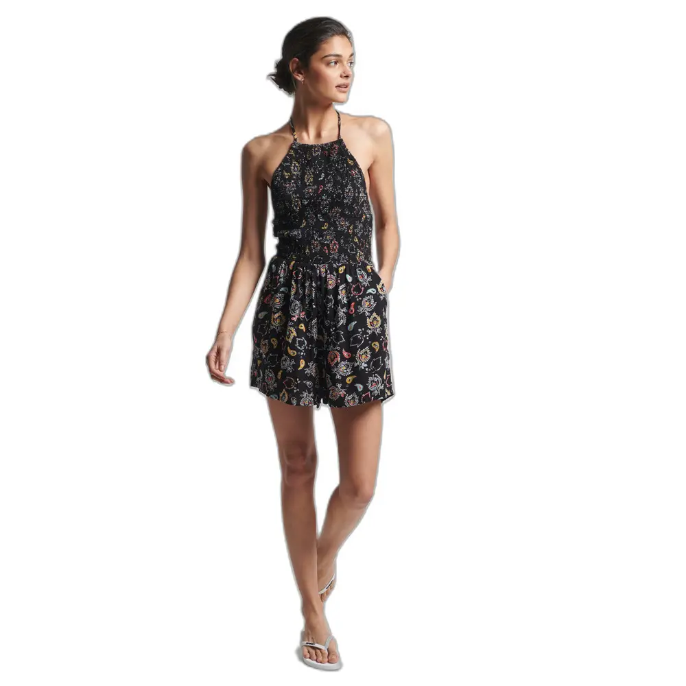 5057847841582 - Womens Gesmokter Neckholder-Playsuit im Vintage-Look Schwarz - Größe 40 5057847841582 - Womens Gesmokter Neckholder-Playsuit im Vintage-Look Schwarz - Größe 40