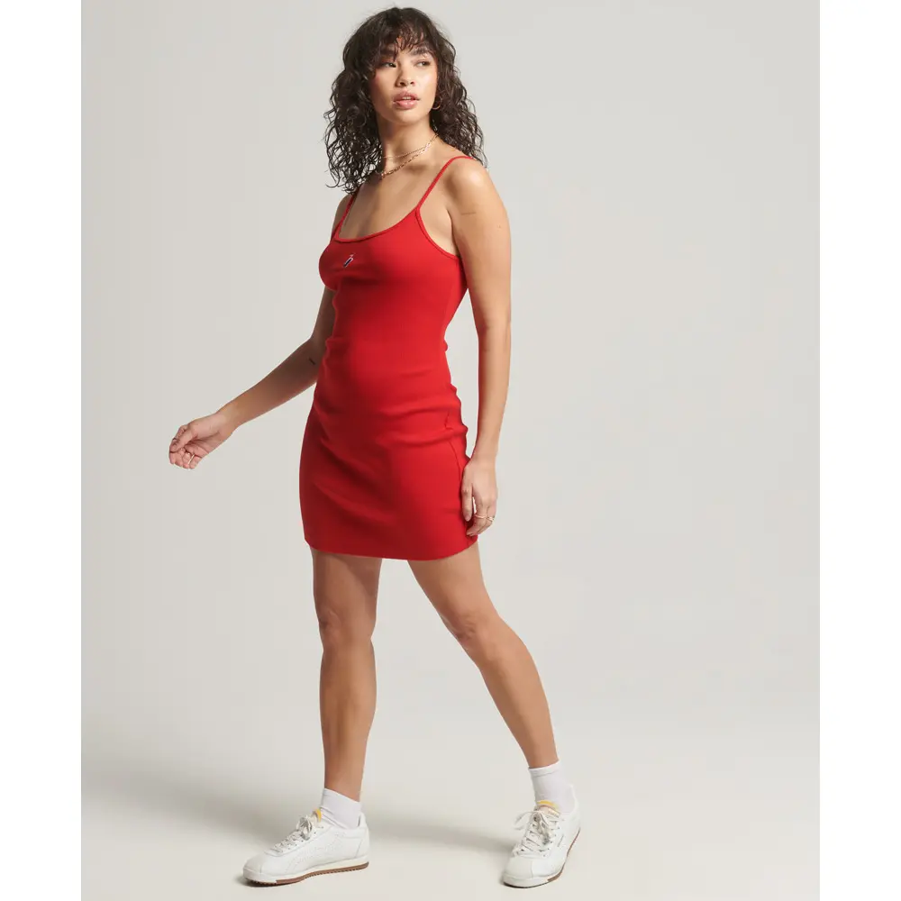 5057847701282 - Womens Essential Trägerkleid Rot - Größe 40