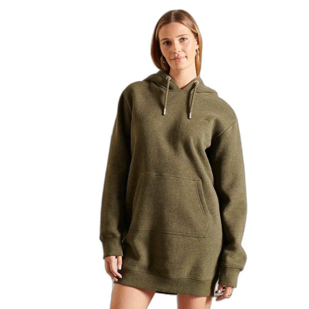 5057847524898 - Womens Vintage Hoodie Kleid mit Stickerei und Logo Grün - Größe 36 5057847524898 - Womens Vintage Hoodie Kleid mit Stickerei und Logo Grün - Größe 36