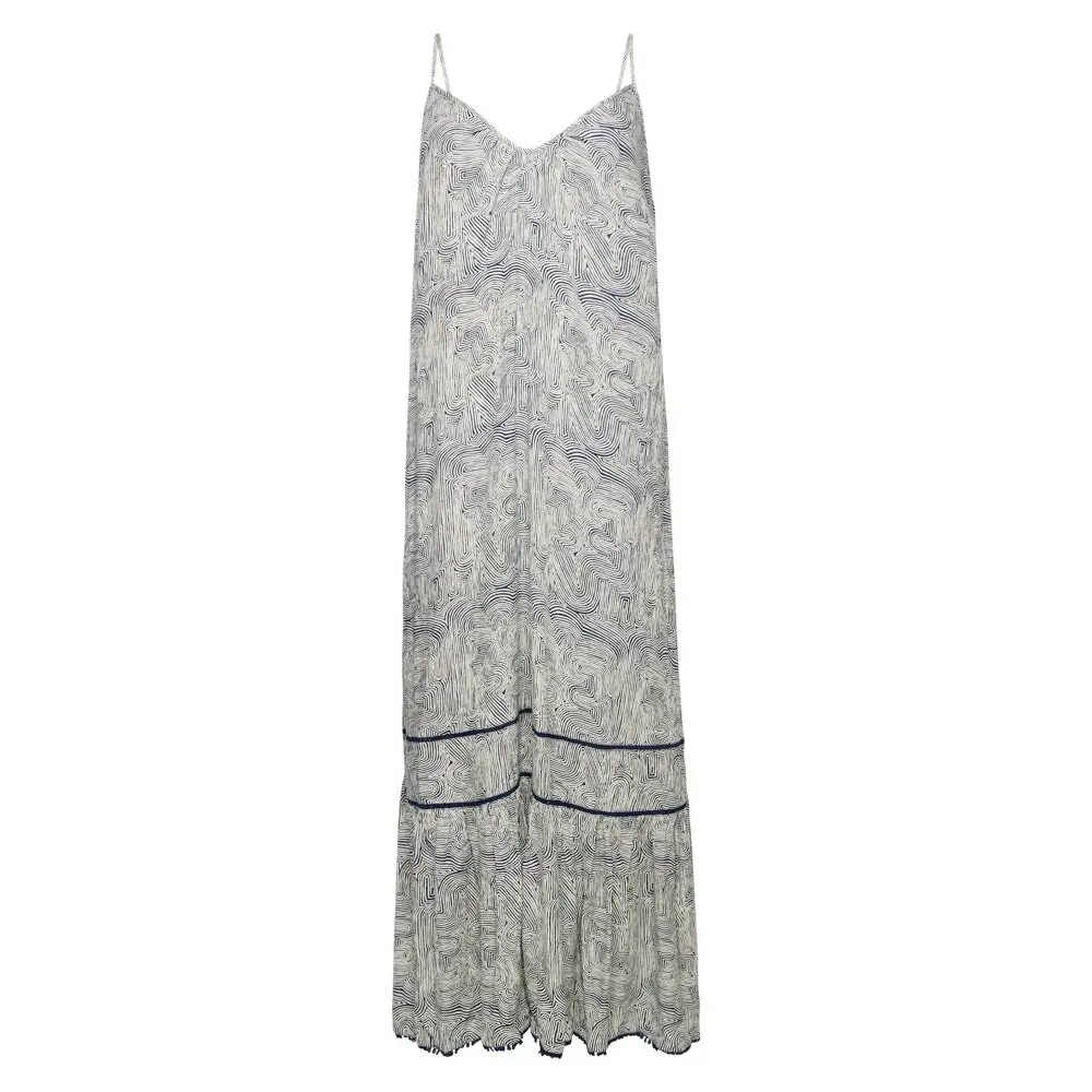 5059726536282 - Damen Langes Strand-Trägerkleid Marineblau - Größe 38