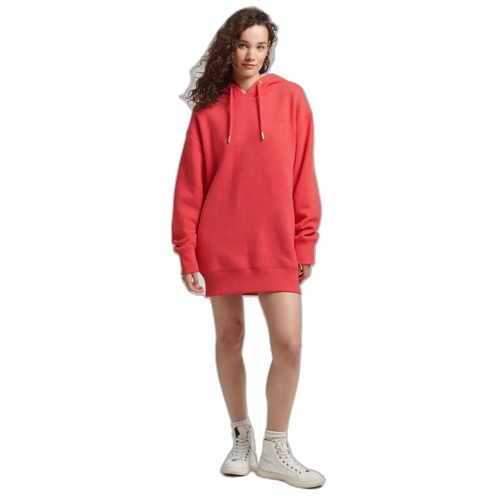 5059726226855 - Womens Sweatkleid mit Logostickerei aus Bio-Baumwolle Rot - Größe XS S