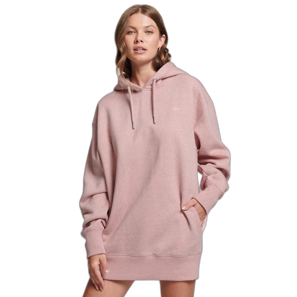 5059726226879 - Womens Sweatkleid mit Logostickerei aus Bio-Baumwolle Pink - Größe XS S