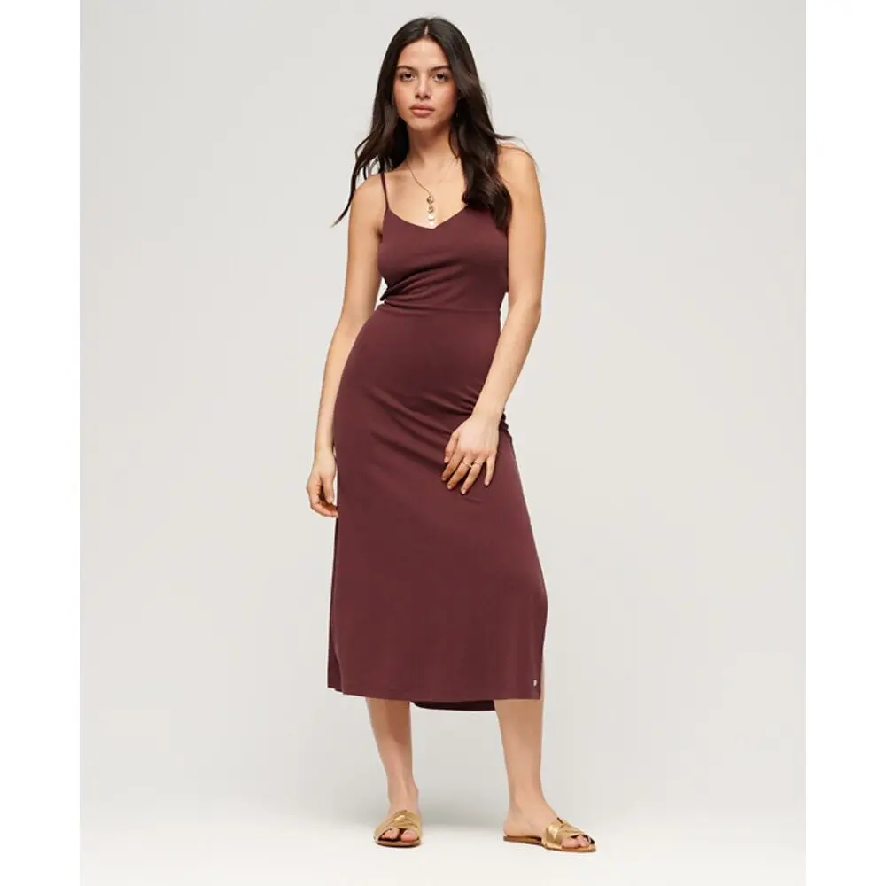 5059726949969 - Damen Jersey-Kleid mit Rückenausschnitt Braun - Größe 40