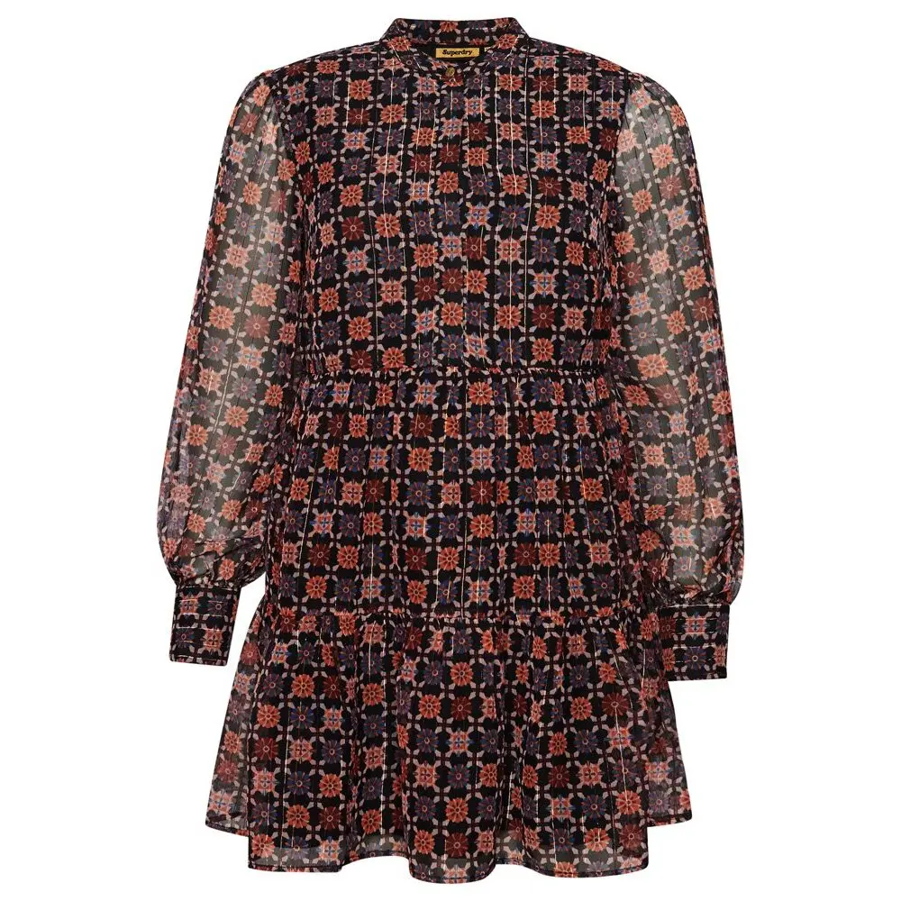 5059726922375 - Kurzes Kleid mit langen Ärmeln und Rüschen Damen Superdry 5059726922375 - Kurzes Kleid mit langen Ärmeln und Rüschen Damen Superdry