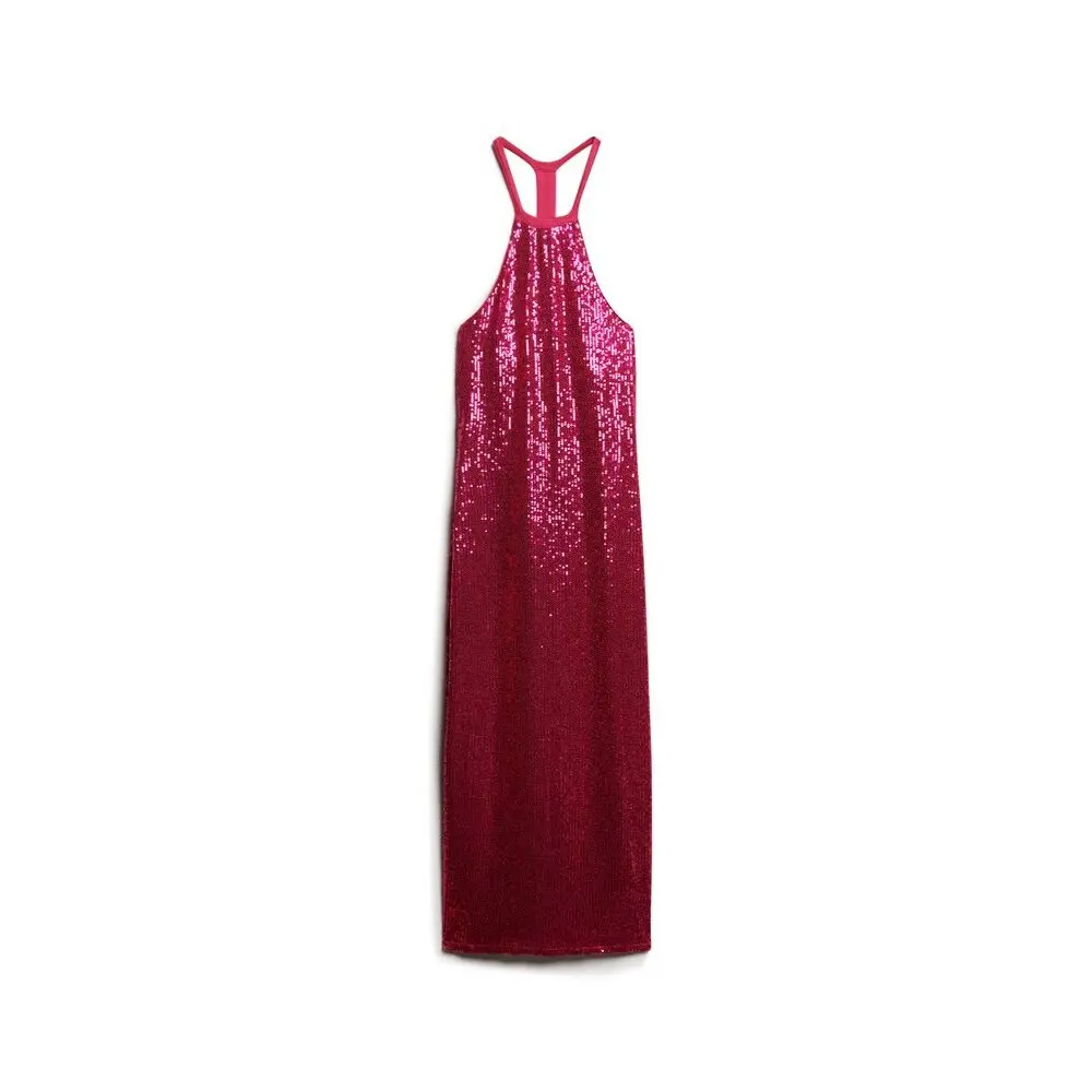 Image of Halblanges Kleid mit Pailletten und Schwimmerrücken Frau Superdry