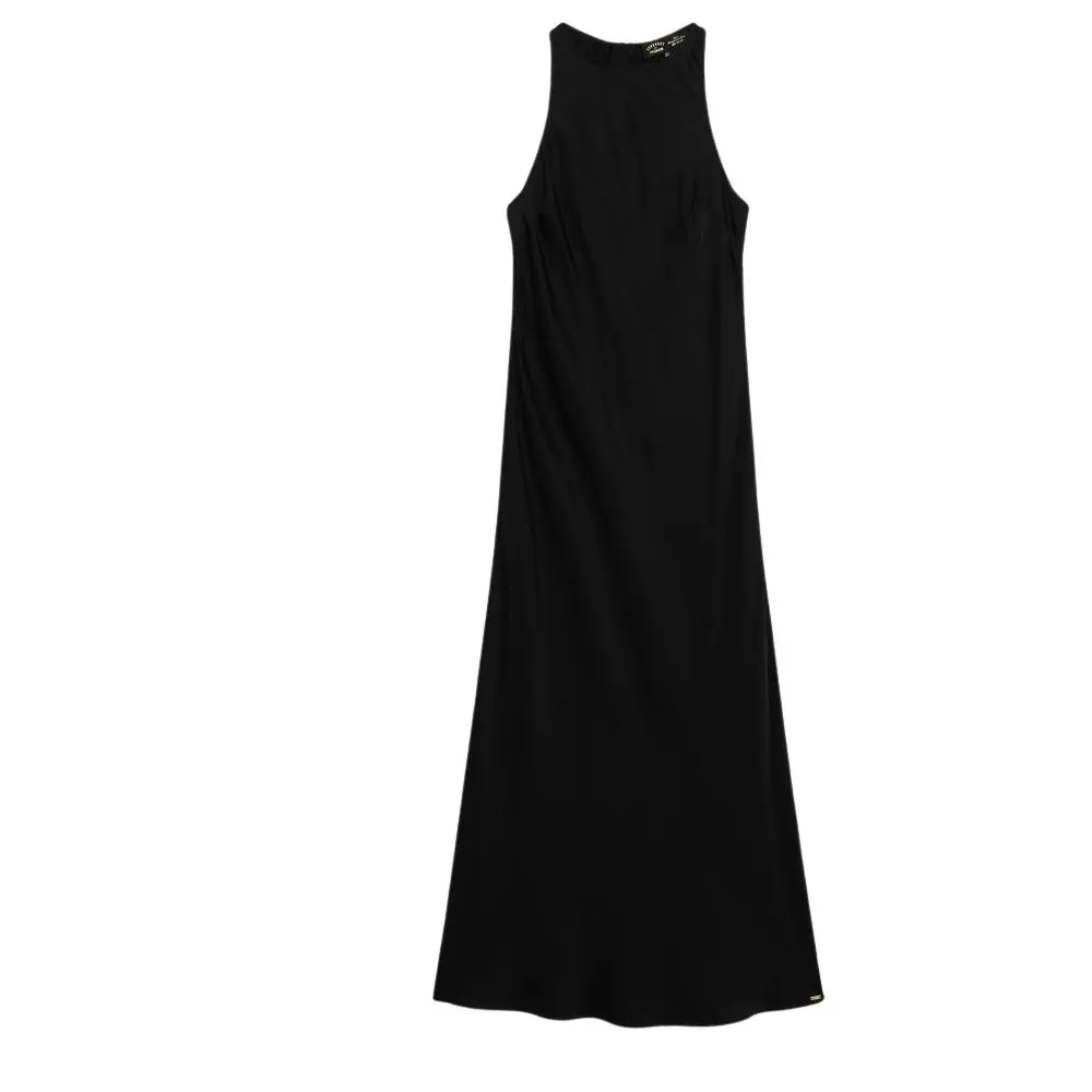 5063068135744 - Knielanges Kleid aus Satin mit Schwimmerrücken Damen Superdry