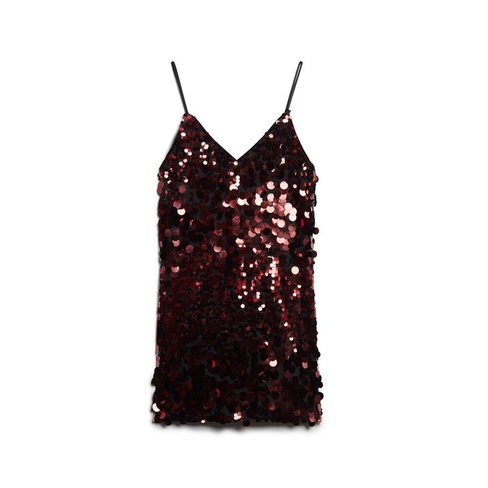 5063068002053 - Damen Disco-Minikleid mit Pailletten Rot - Größe 42