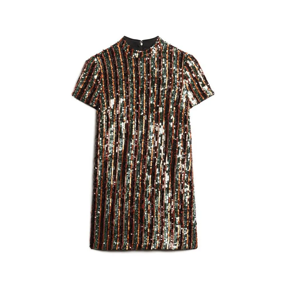 5063068395490 - Kurzes T-Shirt-Kleid mit Pailletten für Frauen Superdry