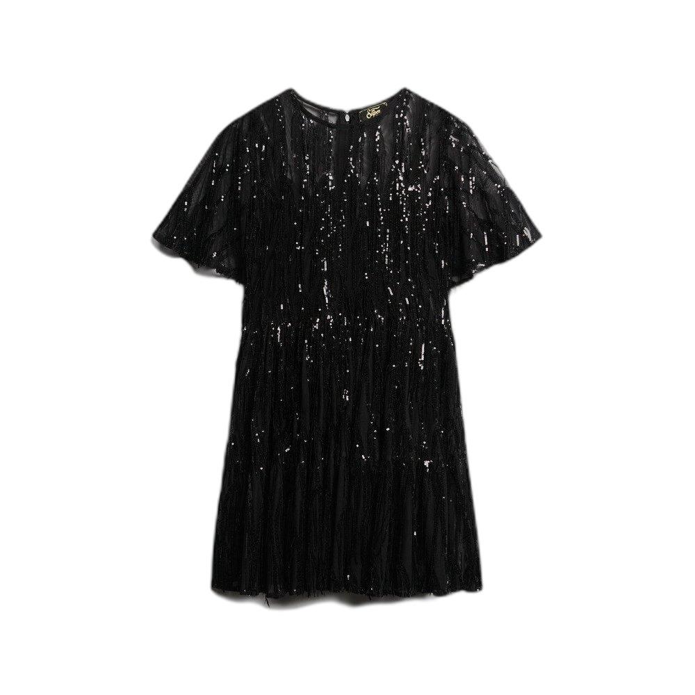 5063068396084 - Kurzes Kleid aus Netzmaterial mit Volants für Frauen Superdry