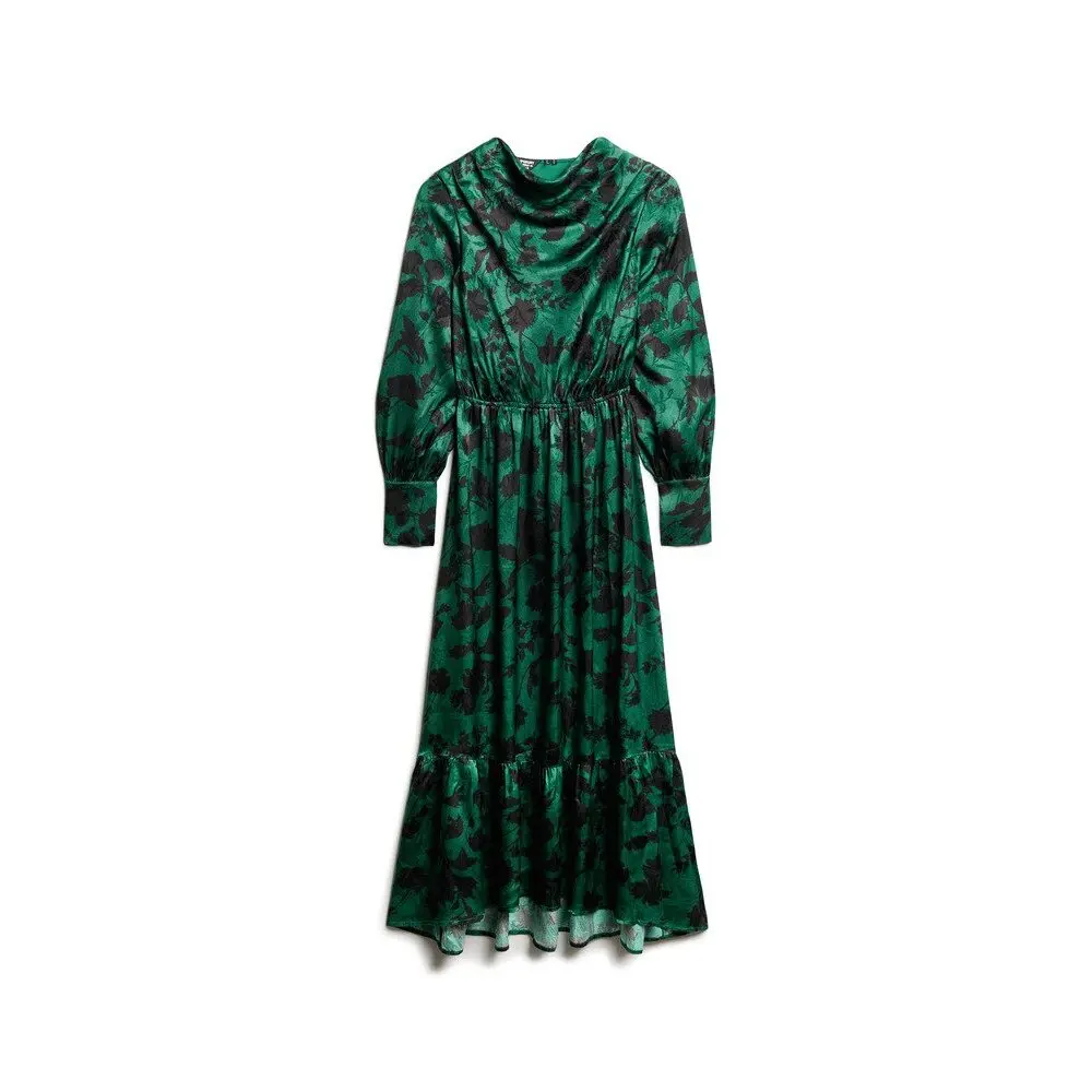 Robe à col bénitier longue en jacquard femme Superdry