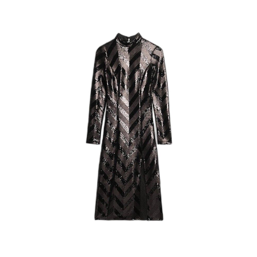 5063068397074 - Knielanges Chevron-Kleid mit offenem Rücken für Frauen Superdry