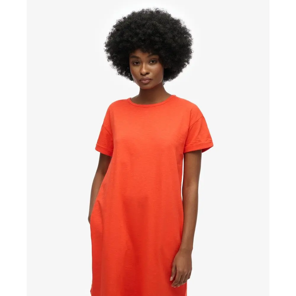 superdry orange dress Superdry W8011868a Short Sleeve Midi Dress Orange XS Woman