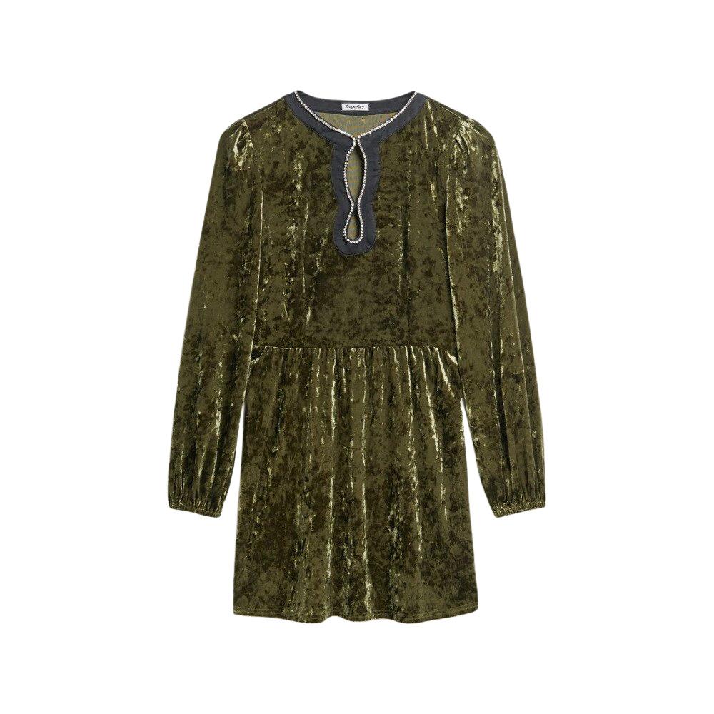 5063068660314 - Kurzes Samtkleid mit Strass für Damen Superdry