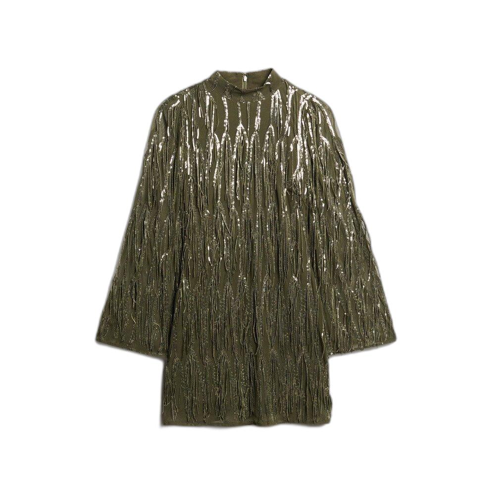 5063068864460 - Kurzes Fransen- und Paillettenkleid für Damen Superdry