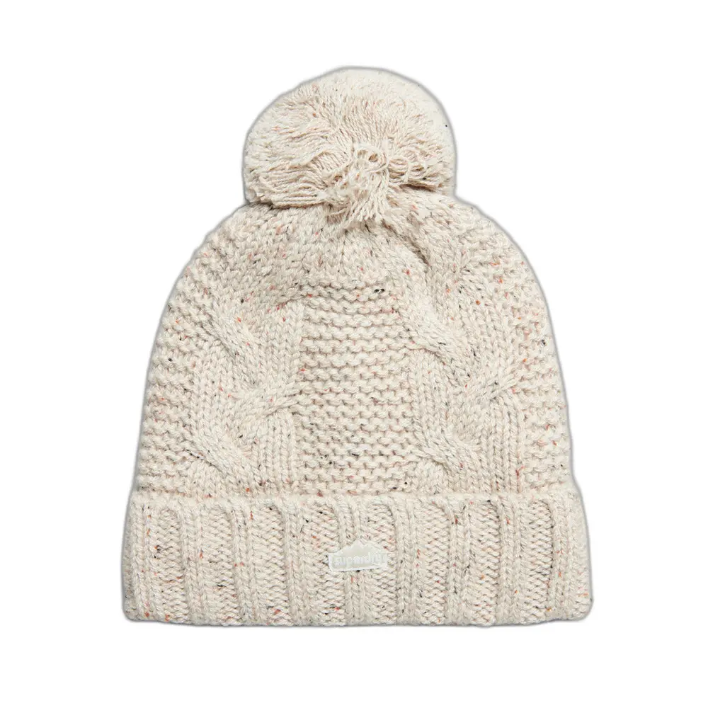 5059726072537 - Womens Beaniemütze mit Zopfmuster Beige - Größe 1Größe