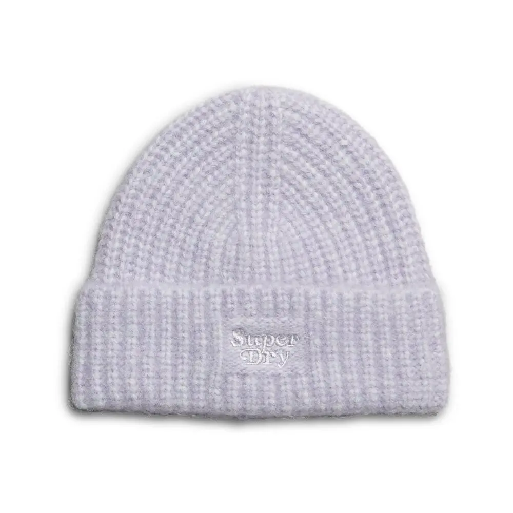 5059726924096 - Damen Gerippte Strickmütze Lila - Größe 1Größe