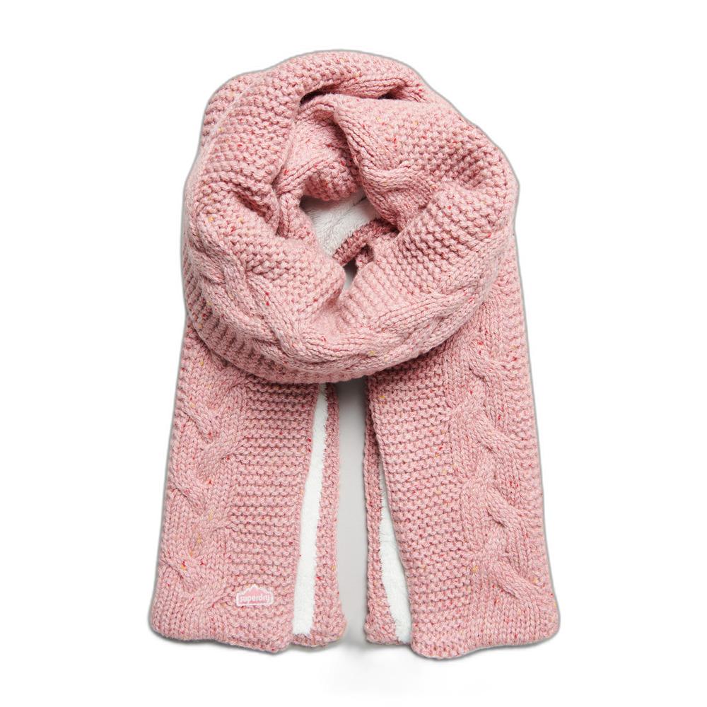 5059726072612 - Womens Strickschal mit Zopfmuster Pink - Größe 1Größe