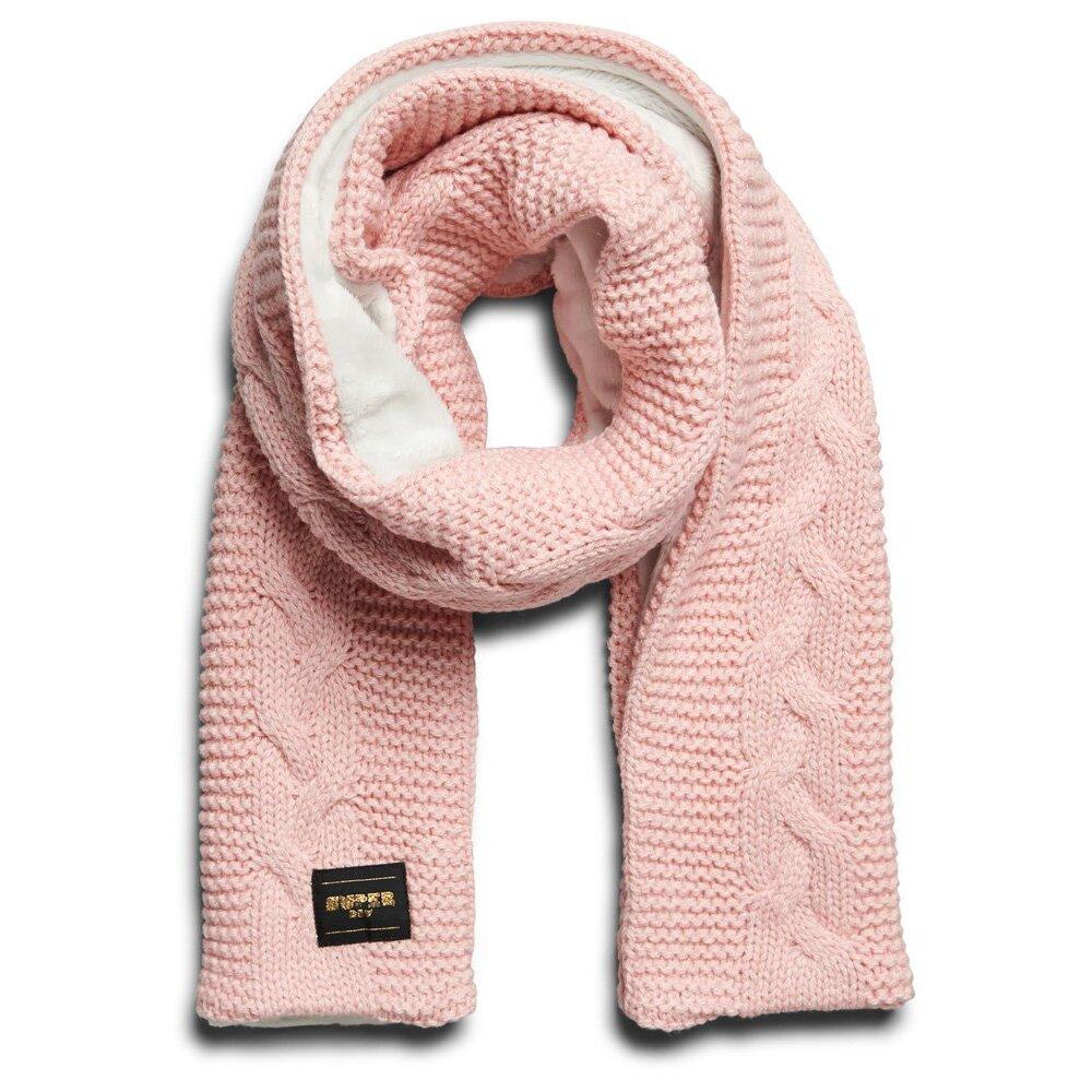 5059726924393 - - Strickschal in meliertem Rosa mit Zopfmuster