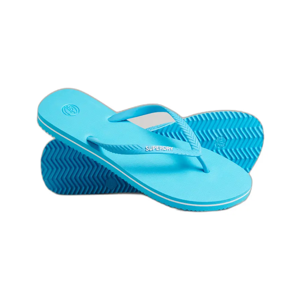 5057847703989 - Damen Vintage Classic Flip-Flops Blau - Größe M