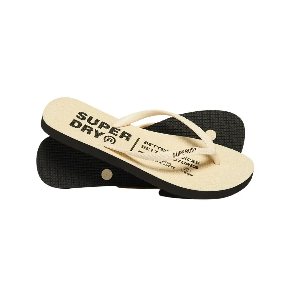 5059726686222 - Damen Vegane Flip-Flops Creme - Größe L