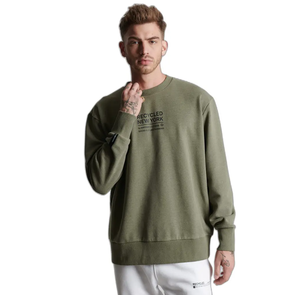 5057847812513 - Mens Recycled City Sweatshirt mit Rundhalsausschnitt Kaki - Größe XS S