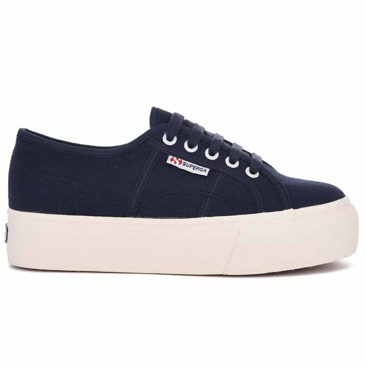 8012190046128 - - 2790 - Sneaker in Marineblau mit flacher Plateausohle