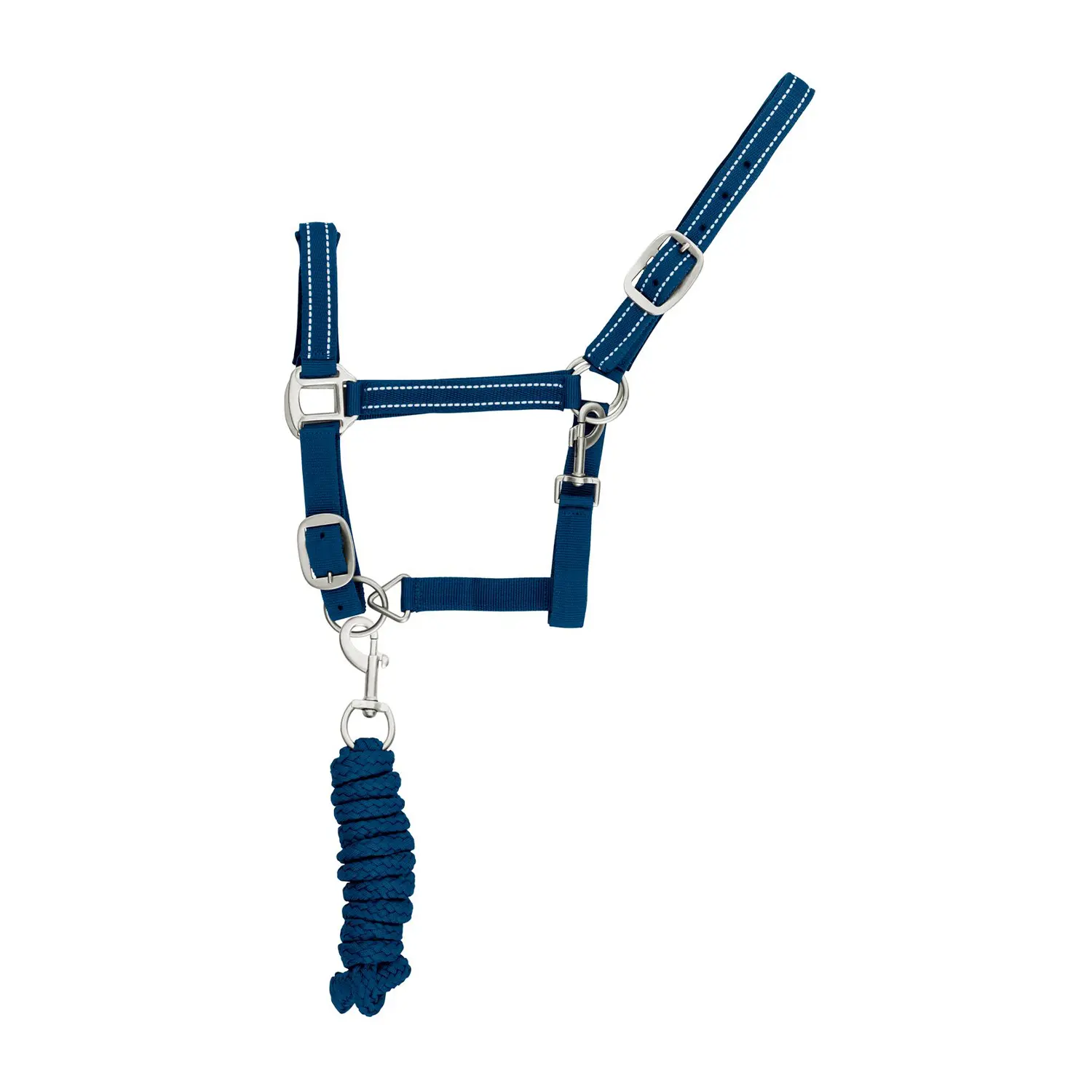 Supreme Bleu Reflective Nylon Halter And Lead Rope Set For Horse