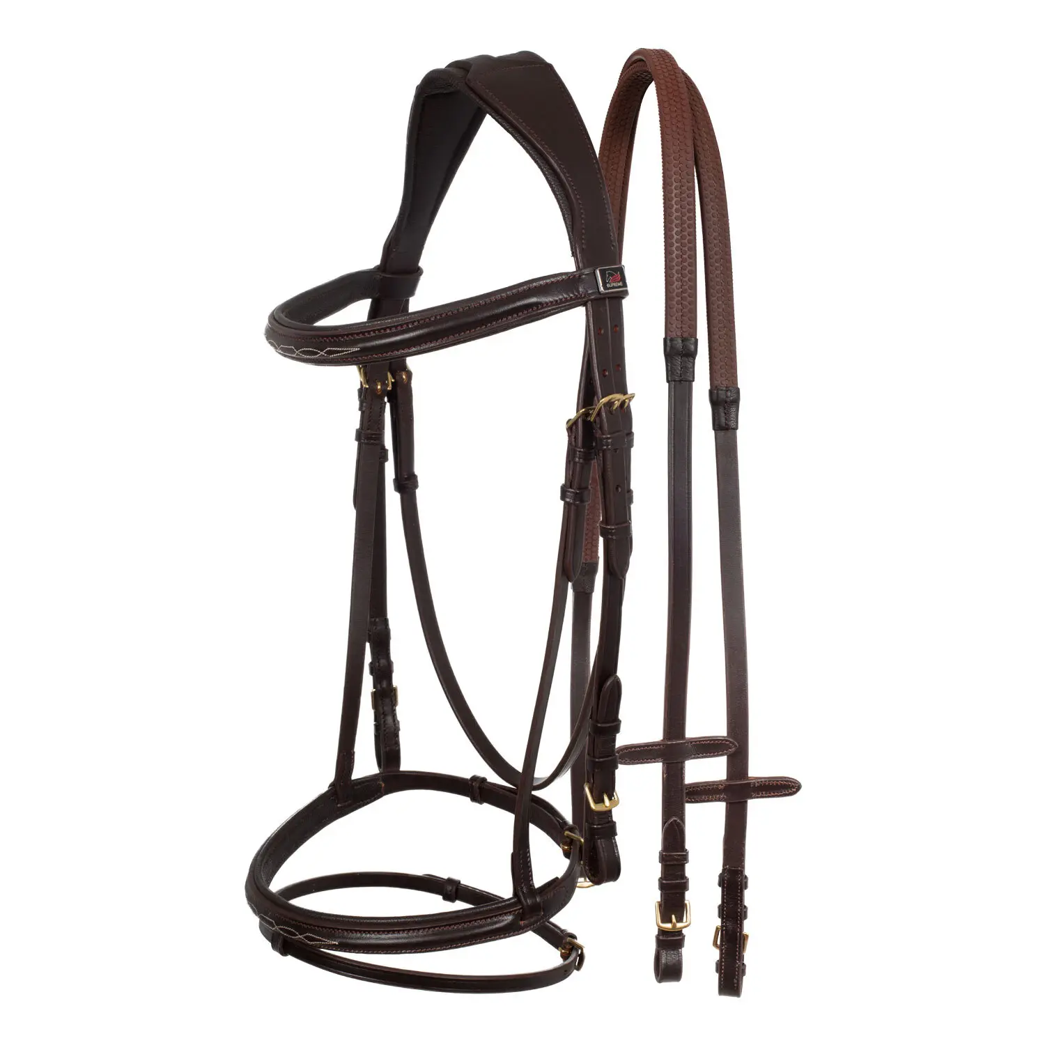 Supreme Marron Contrasting Horse Riding Bridles