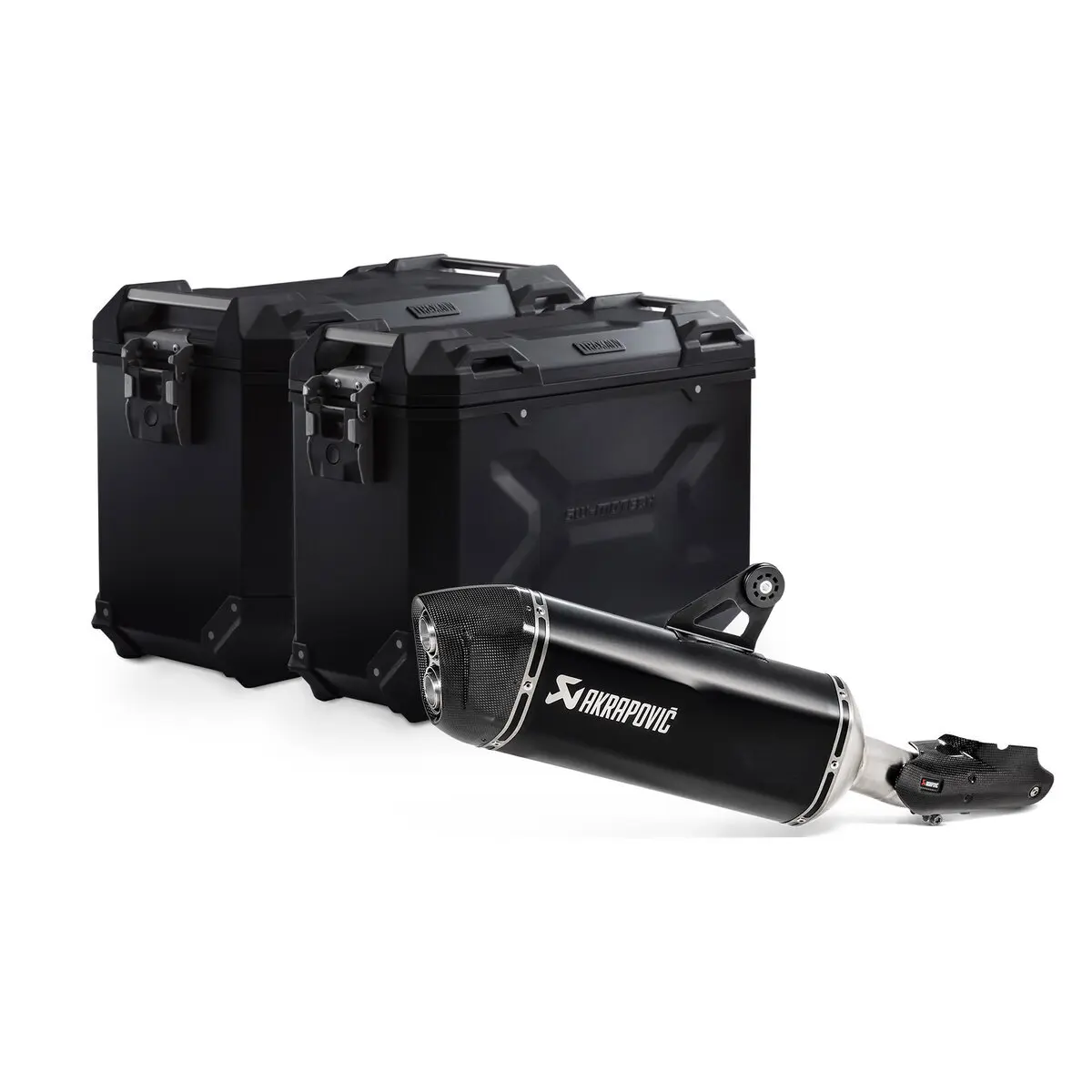 Kofferpaar SW-Motech Trax Adv + Akrapovic BMW R 1250 GS/Adv/Rallye (18-)