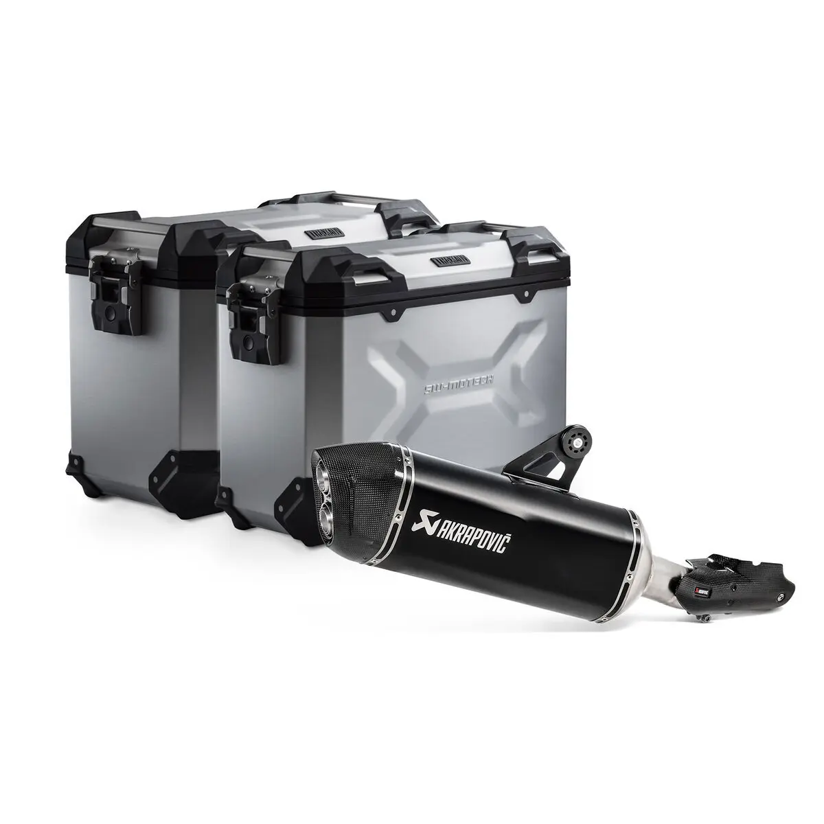Kofferpaar SW-Motech Trax Adv + Akrapovic BMW R 1250 GS/Adv/Rallye (18-)