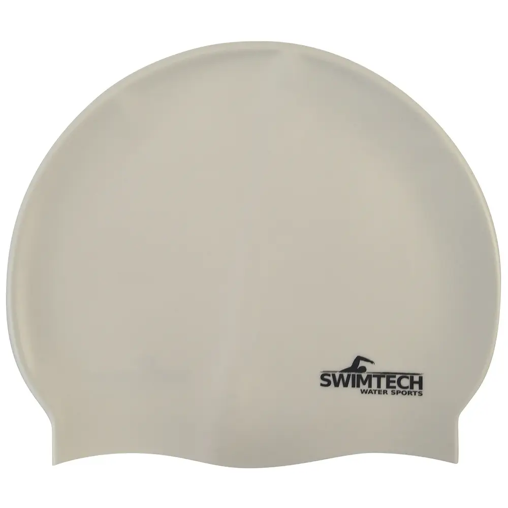 Swimtech Unisex Blanc Silicone Bathing Cap