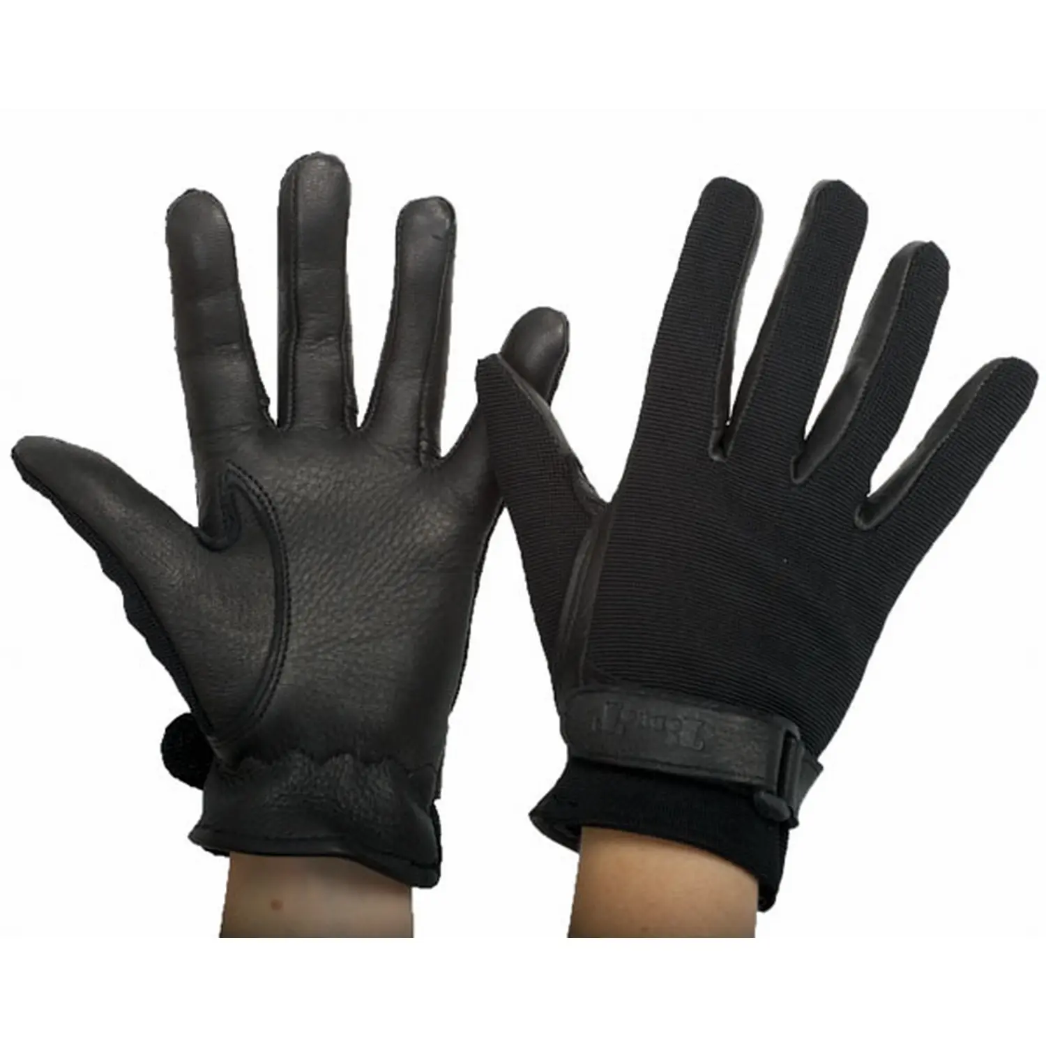Gants d'équitation en cuir et maille T de T