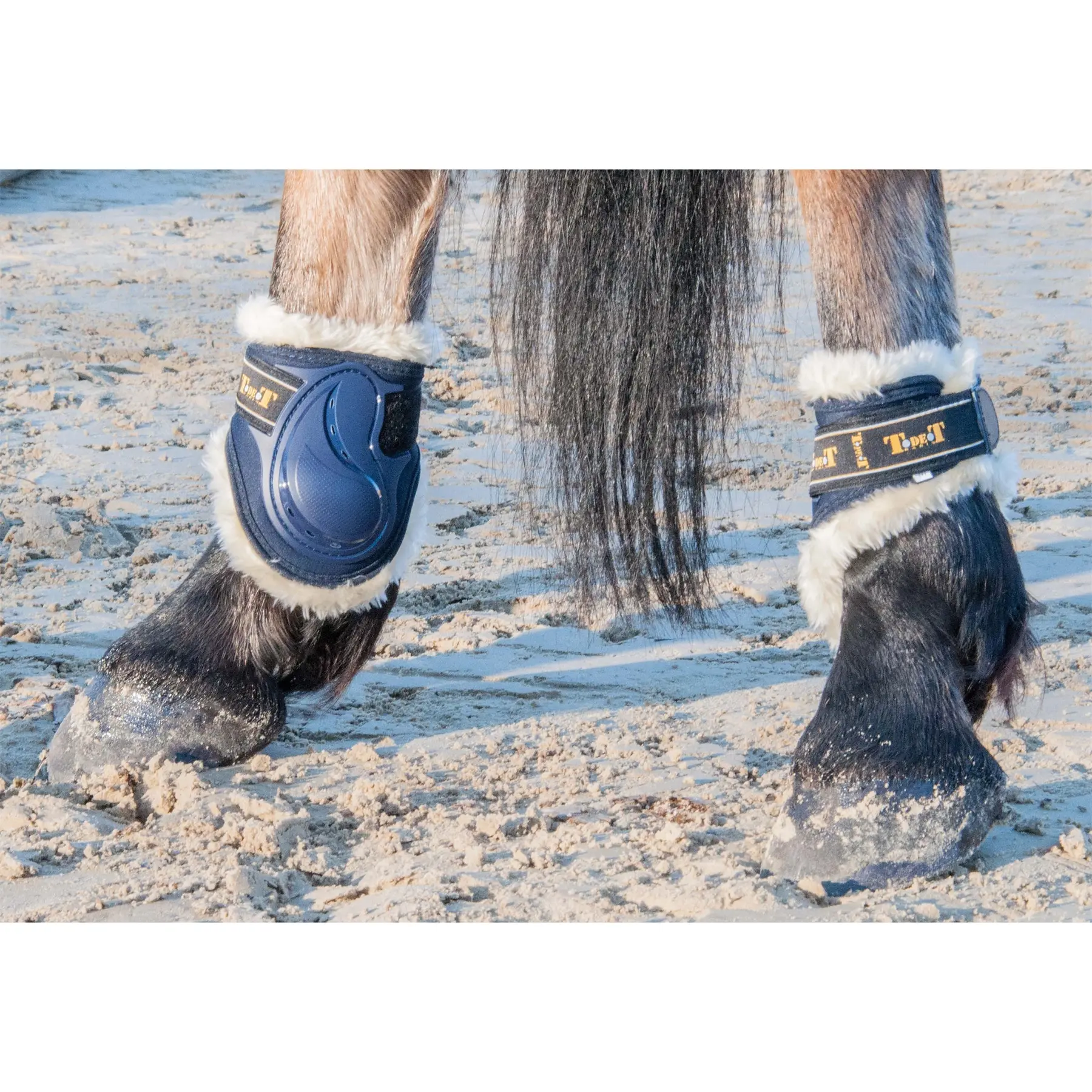 T De T Bleu Sheepskin Fetlock Protectors Design