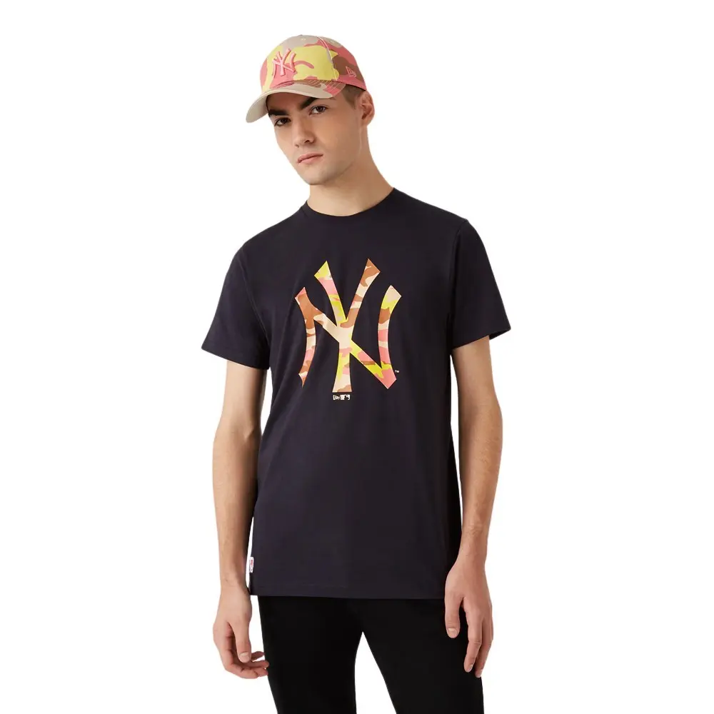 0195489445524 - New Era Herren T-Shirt MLB Camo Tee NY YANKEES Dunkelblau