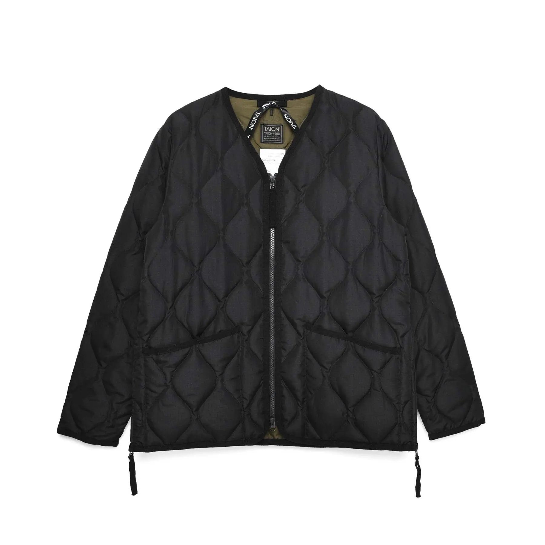 4573693028560 - Militärische Daunenjacke mit Reißverschluss und V-Ausschnitt Taion