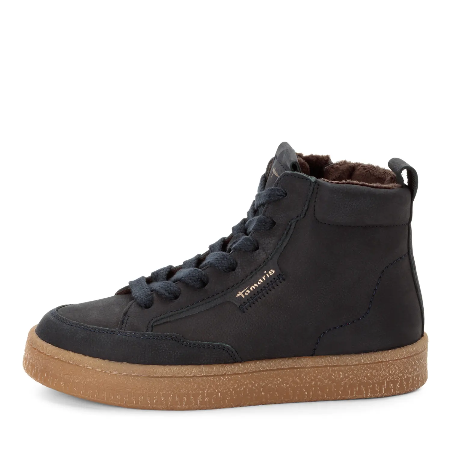 Tamaris dames leren enkellaarsjes 1-25203-45-805 Laarzen Leren gevoerd Blauw