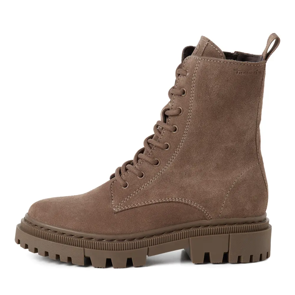 Tamaris dameslaarzen, leren enkellaarzen 1-25276-41-341, dames, beige