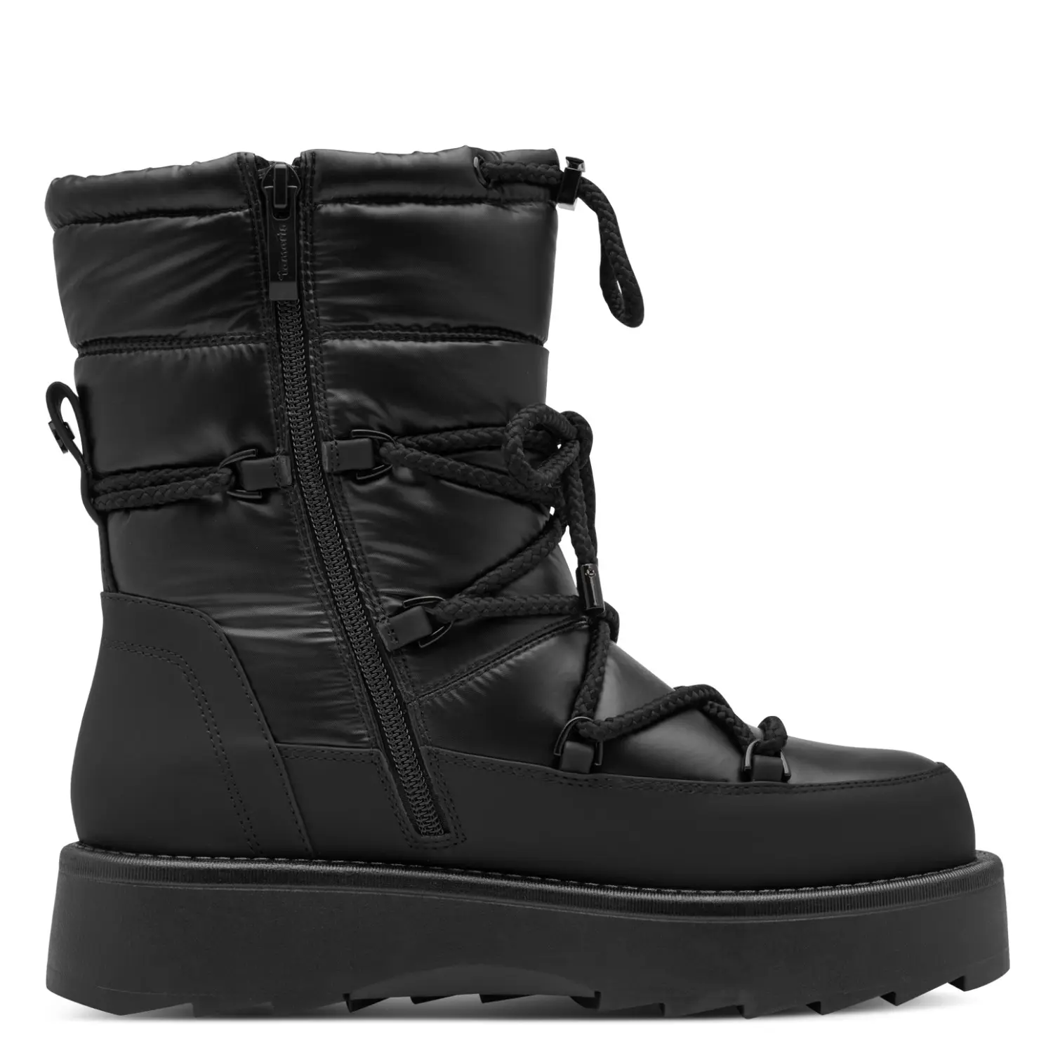 Tamaris Women's Noir Lace-Up Fur-Lined Ankle Boots 1-26836-41