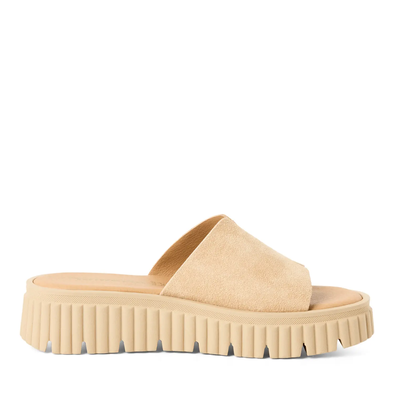 Tamaris Women's Beige Wedge Mules For 1-27216-44